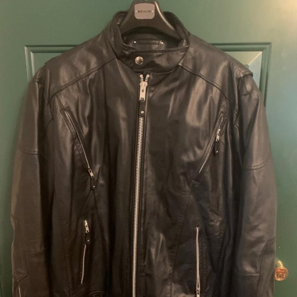 Mens Leather Moto Jacket
